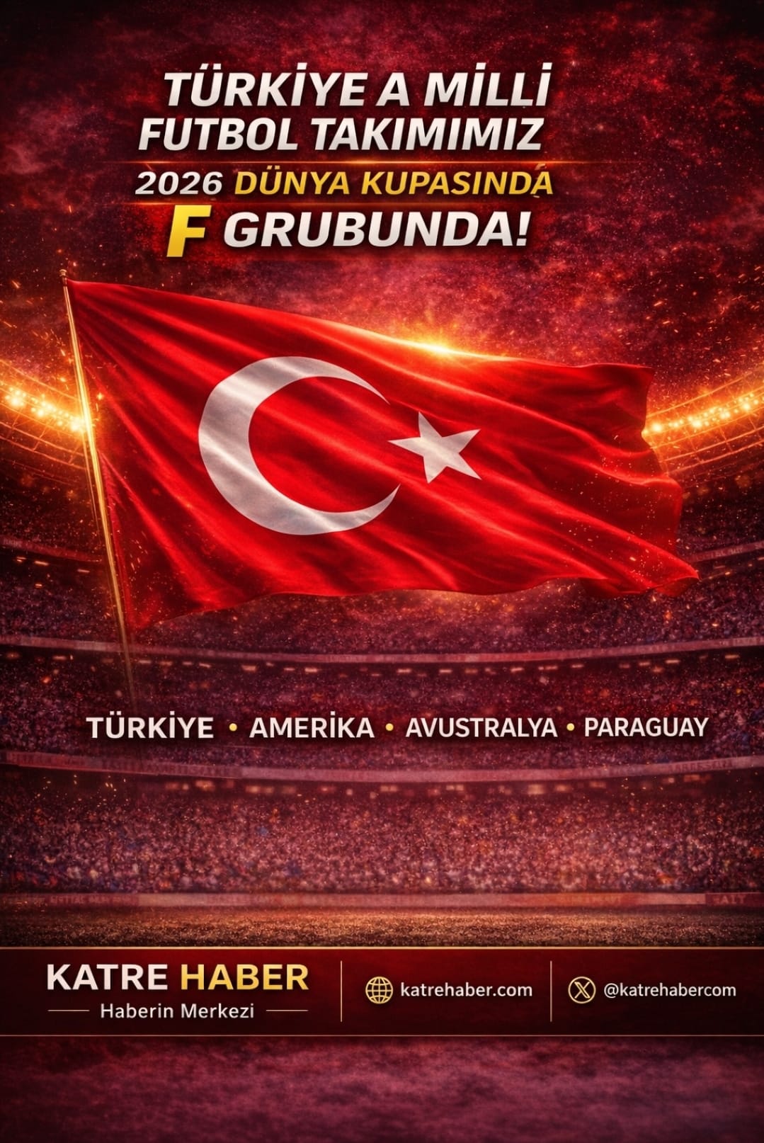 TÜRKİYE A MİLLİ FUTBOL TAKIMIMIZ 2026 DÜNYA KUPASI’NDA F GRUBUNDA!